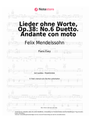 Noten, Akkorde Felix Mendelssohn - Lieder ohne Worte, Op.38: No.6 Duetto. Andante con moto