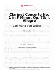 Noten, Akkorde Carl Maria Von Weber - Clarinet Concerto No. 1 in F Minor, Op. 73: I. Allegro