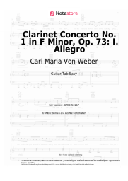 Noten, Akkorde Carl Maria Von Weber - Clarinet Concerto No. 1 in F Minor, Op. 73: I. Allegro