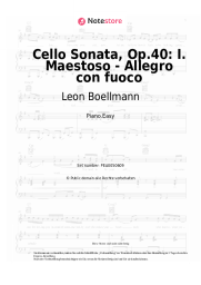 Noten, Akkorde Leon Boellmann - Cello Sonata, Op.40: I. Maestoso - Allegro con fuoco