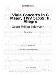 Noten, Akkorde Georg Philipp Telemann - Viola Concerto in G Major, TWV 51:G9: II. Allegro