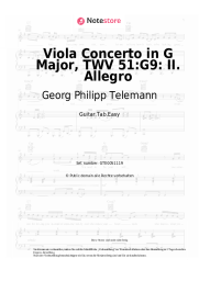 Noten, Akkorde Georg Philipp Telemann - Viola Concerto in G Major, TWV 51:G9: II. Allegro
