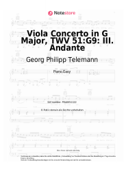 Noten, Akkorde Georg Philipp Telemann - Viola Concerto in G Major, TWV 51:G9: III. Andante