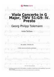 Noten, Akkorde Georg Philipp Telemann - Viola Concerto in G Major, TWV 51:G9: IV. Presto
