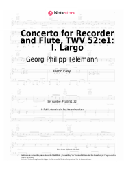 Noten, Akkorde Georg Philipp Telemann - Concerto for Recorder and Flute, TWV 52:e1: I. Largo
