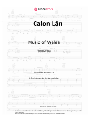 Noten, Akkorde Music of Wales - Calon Lân