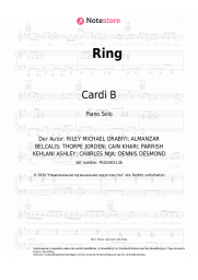 Noten, Akkorde Cardi B, Kehlani - Ring