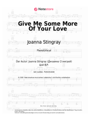 Noten, Akkorde Joanna Stingray - Give Me Some More Of Your Love