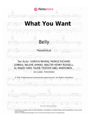 Noten, Akkorde Belly, The Weeknd - What You Want