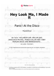 Noten, Akkorde Panic! At the Disco - Hey Look Ma, I Made It