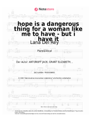 undefined Lana Del Rey - hope is a dangerous thing for a woman like me to have - but i have it