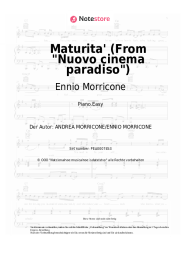 Noten, Akkorde Ennio Morricone - Maturita' (From Nuovo cinema paradiso)