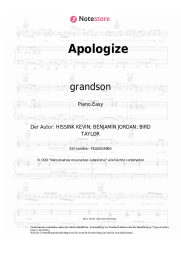 Noten, Akkorde grandson - Apologize