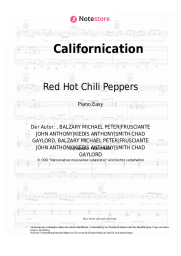 Noten, Akkorde Red Hot Chili Peppers - Californication