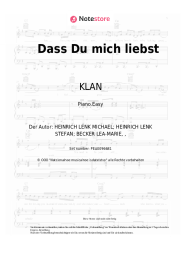 Noten, Akkorde KLAN, LEA - Dass Du mich liebst