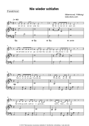 Noten, Akkorde Silbermond, 1986zig - Nie wieder schlafen