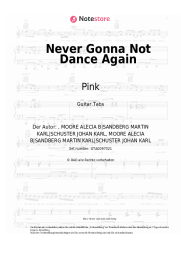 Noten, Akkorde Pink - Never Gonna Not Dance Again