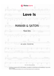 Noten, Akkorde MANABI & SATORI - Love Is
