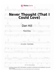 Noten, Akkorde Dan Hill - Never Thought (That I Could Love)