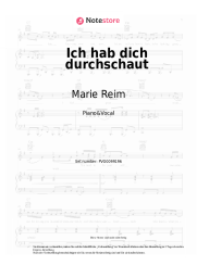 Noten, Akkorde Marie Reim - Ich hab dich durchschaut