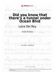 undefined Lana Del Rey - Did you know that there's a tunnel under Ocean Blvd