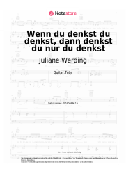 Noten, Akkorde Juliane Werding - Wenn du denkst du denkst, dann denkst du nur du denkst