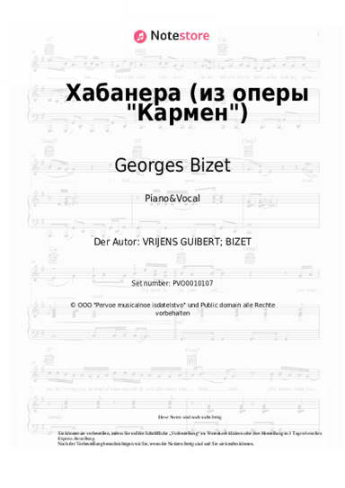 Noten, Akkorde Georges Bizet - Habanera (from the opera Carmen)