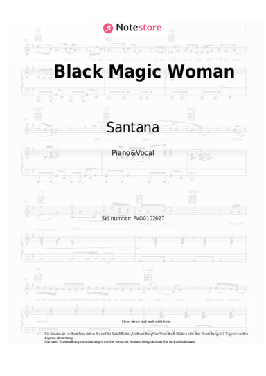 Noten, Akkorde Santana - Black Magic Woman
