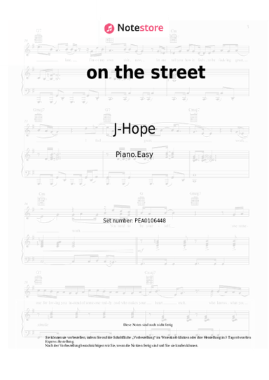 Noten, Akkorde J-Hope, J. Cole - on the street