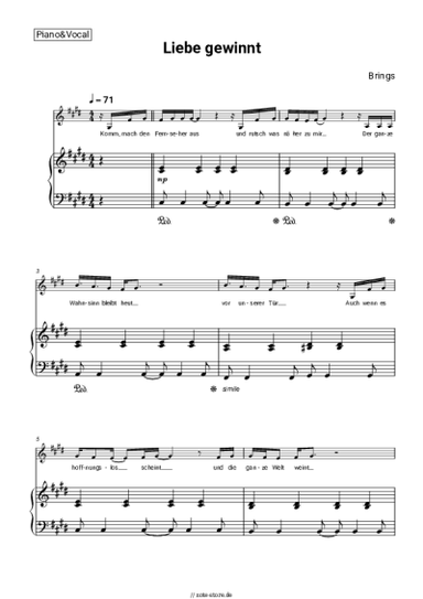 Noten, Akkorde Brings - Liebe gewinnt
