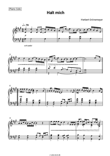Noten, Akkorde Herbert Grönemeyer - Halt mich