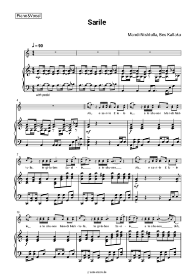 Noten, Akkorde Mandi Nishtulla, Bes Kallaku - Sarile