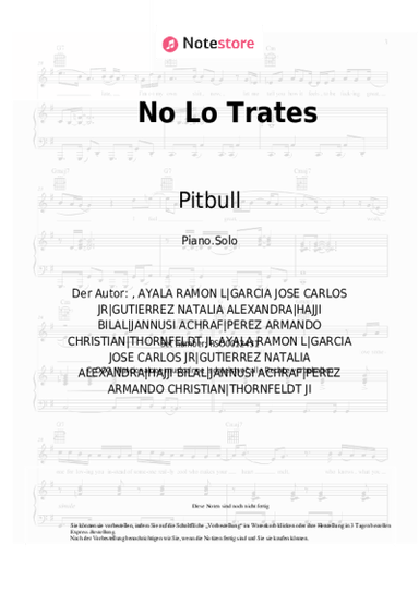 Noten, Akkorde Pitbull, Daddy Yankee, Natti Natasha - No Lo Trates