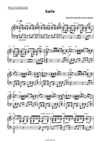Noten, Akkorde Mandi Nishtulla, Bes Kallaku - Sarile