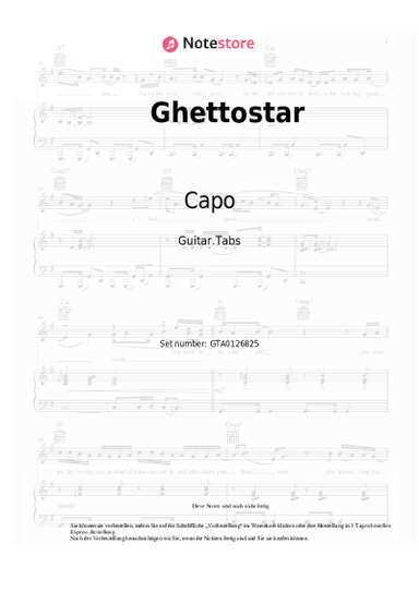 Noten, Akkorde Capo, Kolja Goldstein - Ghettostar