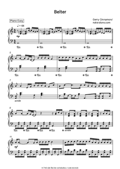 Noten, Akkorde Gerry Cinnamon - Belter