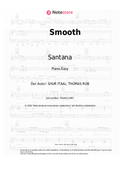 Noten, Akkorde Santana, Rob Thomas - Smooth