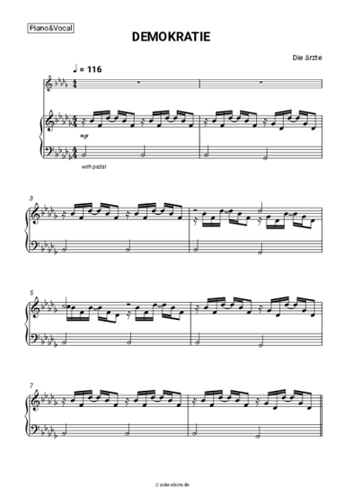 Noten, Akkorde Die Arzte - DEMOKRATIE (OUR BASS PLAYER HATES THIS SONG)