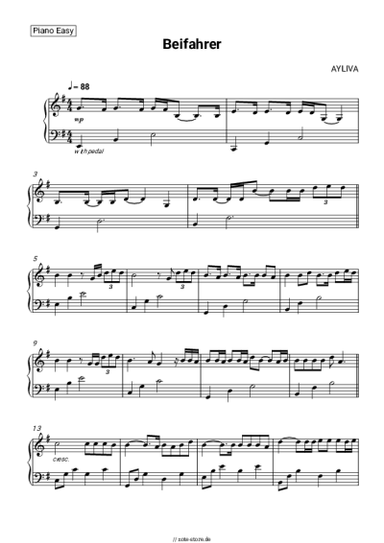 Noten, Akkorde AYLIVA - Beifahrer