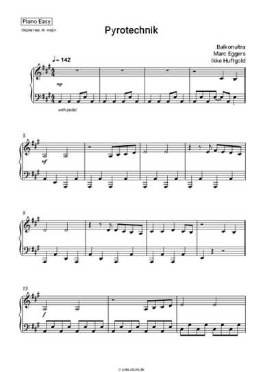 Noten, Akkorde Balkonultra, Marc Eggers, Ikke Huftgold - Pyrotechnik