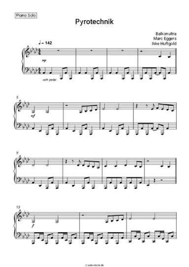 Noten, Akkorde Balkonultra, Marc Eggers, Ikke Huftgold - Pyrotechnik