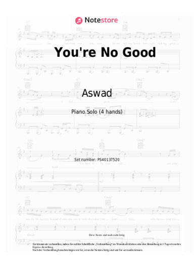 Noten, Akkorde Aswad - You're No Good