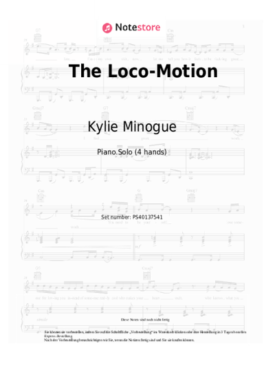 Noten, Akkorde Kylie Minogue - The Loco-Motion