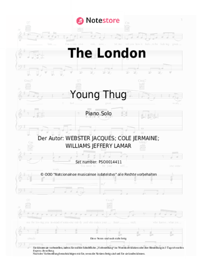 Noten, Akkorde Young Thug, J. Cole, Travis Scott - The London