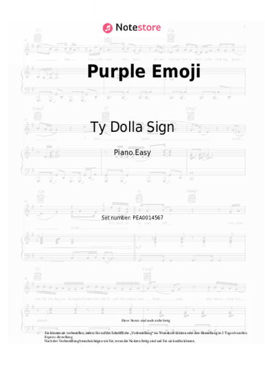 Noten, Akkorde Ty Dolla Sign, J. Cole - Purple Emoji