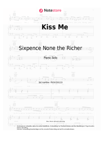 Noten, Akkorde Sixpence None the Richer - Kiss Me