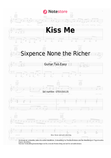 Noten, Akkorde Sixpence None the Richer - Kiss Me