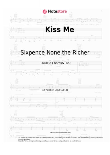 Noten, Akkorde Sixpence None the Richer - Kiss Me