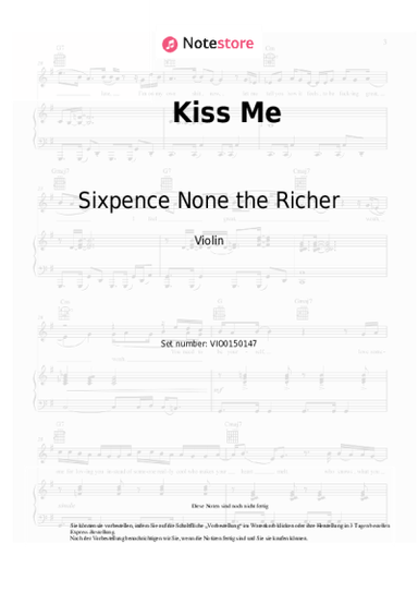 Noten, Akkorde Sixpence None the Richer - Kiss Me