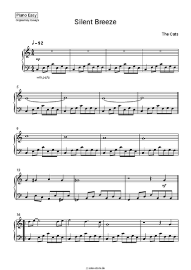 Noten, Akkorde The Cats - Silent Breeze